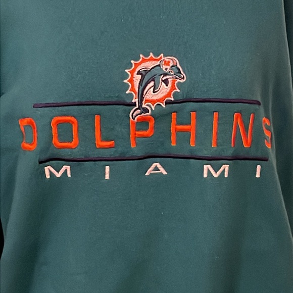 Vintage Miami Dolphins Embroidered NFL Sweatshirt Logo 7 Brand, Men’s XL - Picture 2 of 11